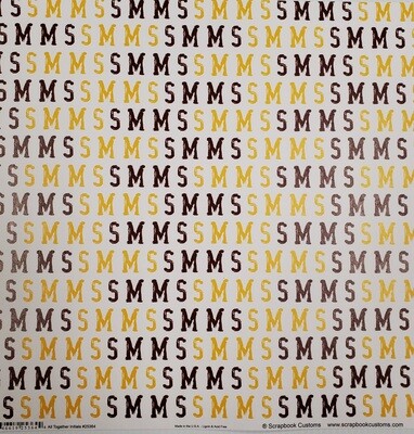 Stephen Mack Scrapbook Paper, SMMS Initials, Maroon & Gold