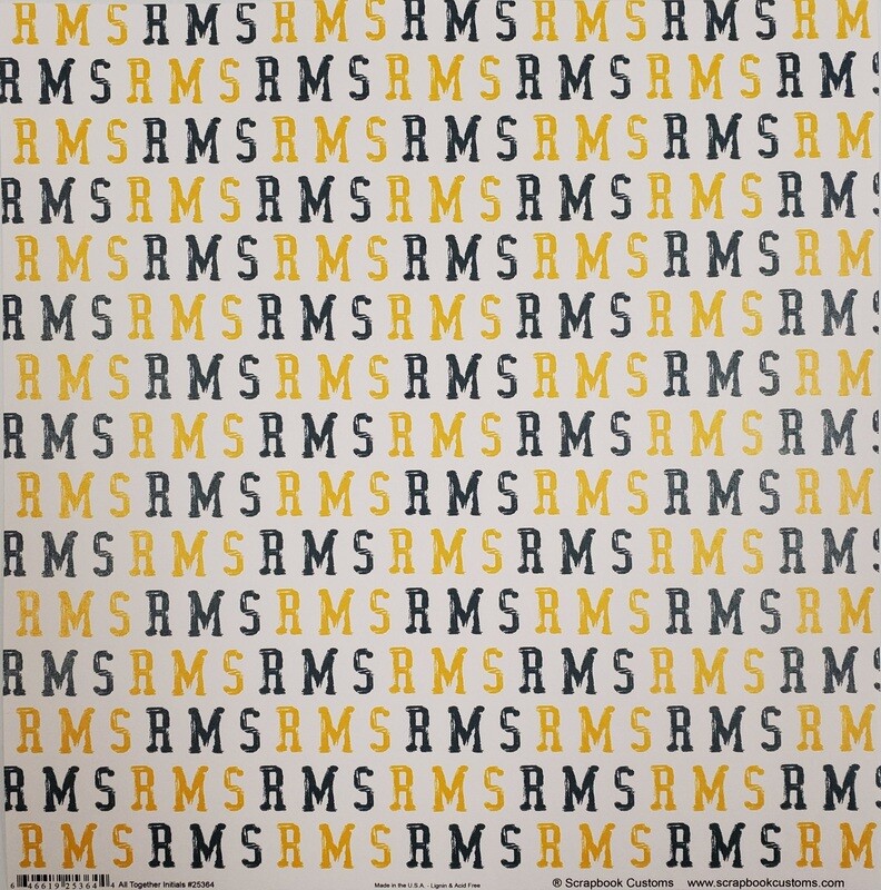 Roscoe Middle School, Scrapbook Paper, RMS Initials, Dark Green &amp; Gold