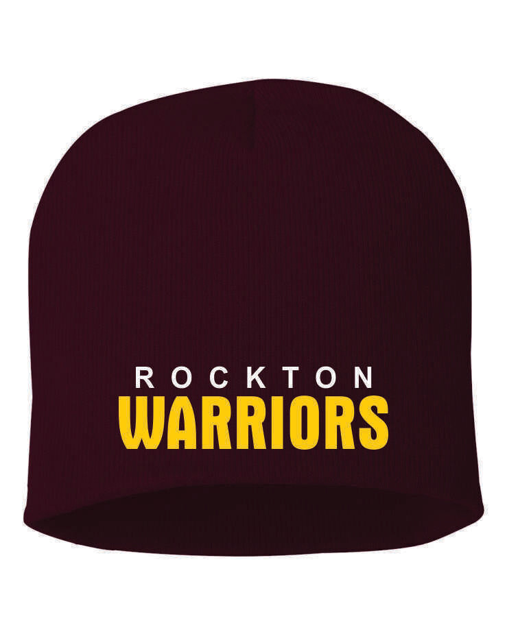 ROCKTON WARRIORS 8" KNIT BEANIE, EMBROIDERED, 3 COLORS AVAILABLE