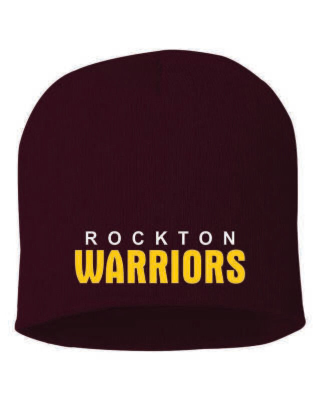 ROCKTON WARRIORS 8&quot; KNIT BEANIE, EMBROIDERED, 3 COLORS AVAILABLE