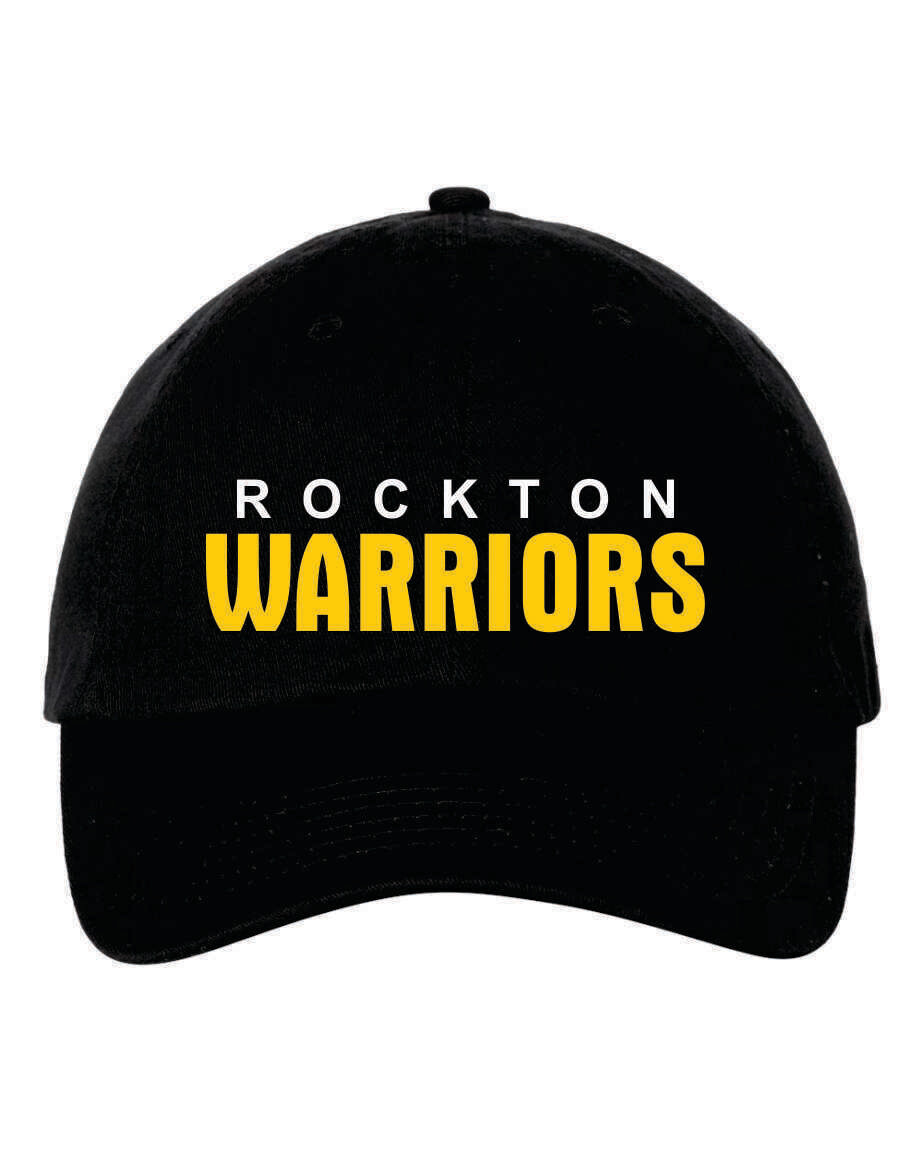 ROCKTON WARRIORS YOUTH/SMALL FIT ADJUSTABLE CAP, EMBROIDERED, BLACK