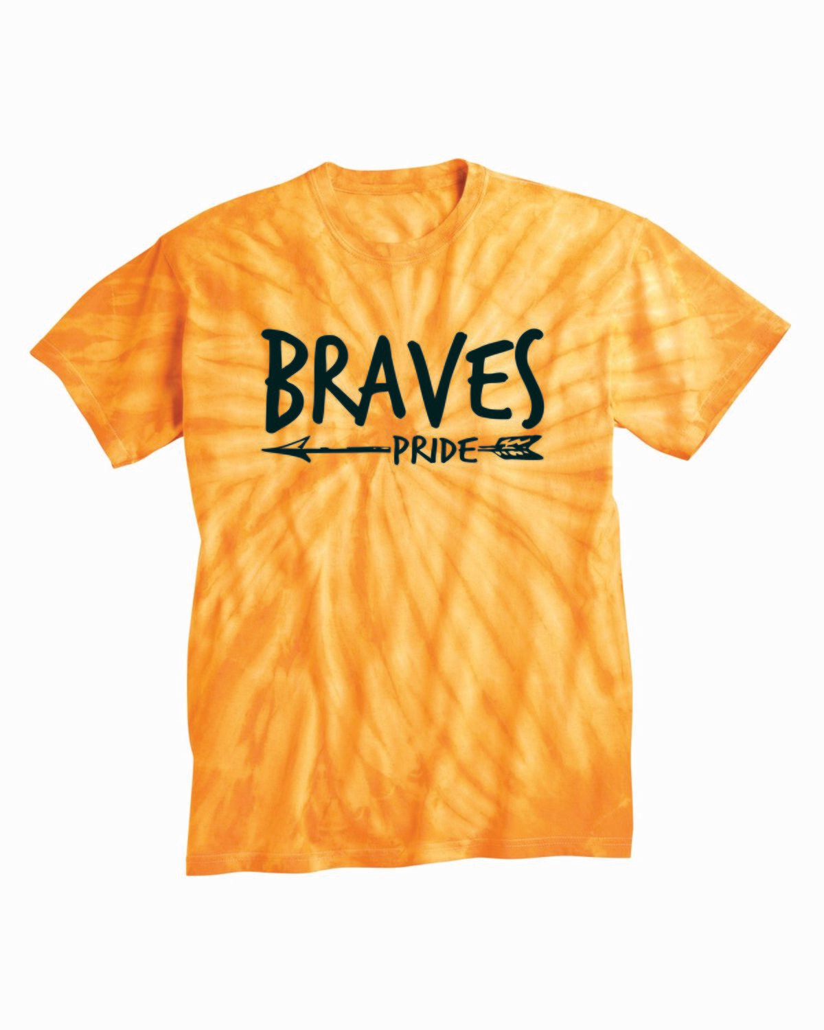 BRAVES PRIDE Tie Dyed T-shirt, Gold