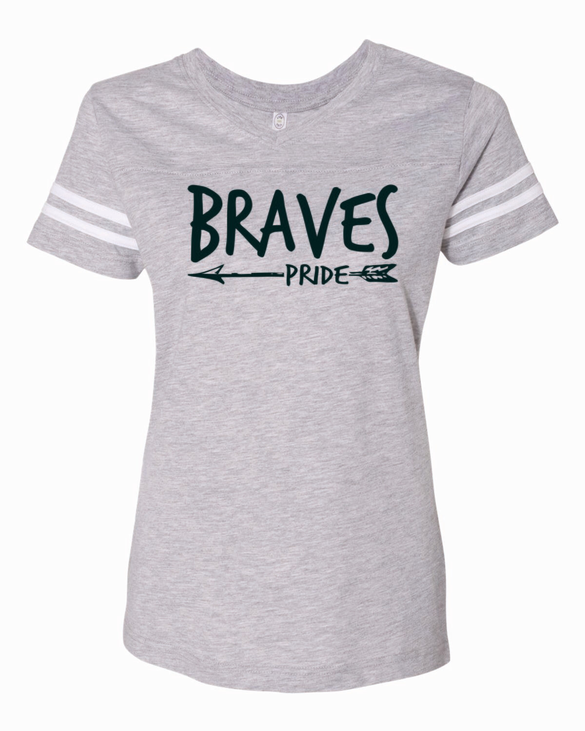 BRAVES PRIDE Women's Football V-Neck Tee, 3 colors available