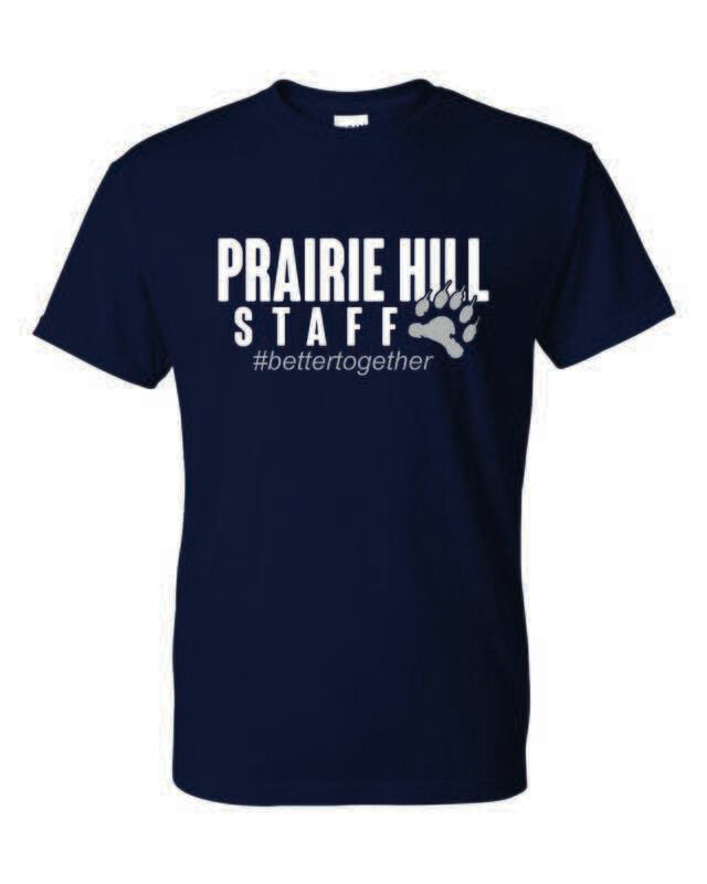 PRAIRIE HILL STAFF T-SHIRT, 6 COLOR OPTIONS