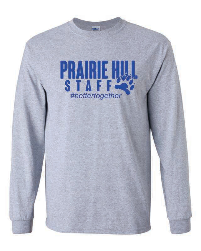 PRAIRIE HILL STAFF LONG SLEEVE T-SHIRT, 7 COLOR OPTIONS