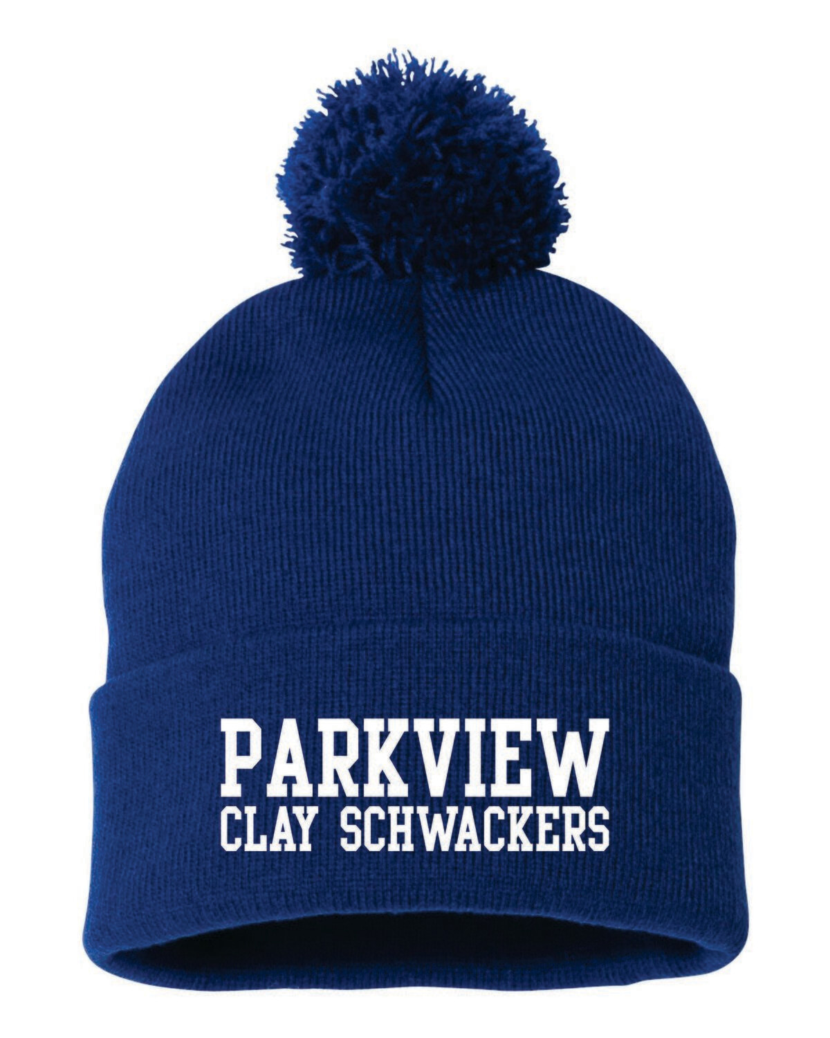 Parkview Clay Schwackers Pom-Pom Beanie, Royal Blue