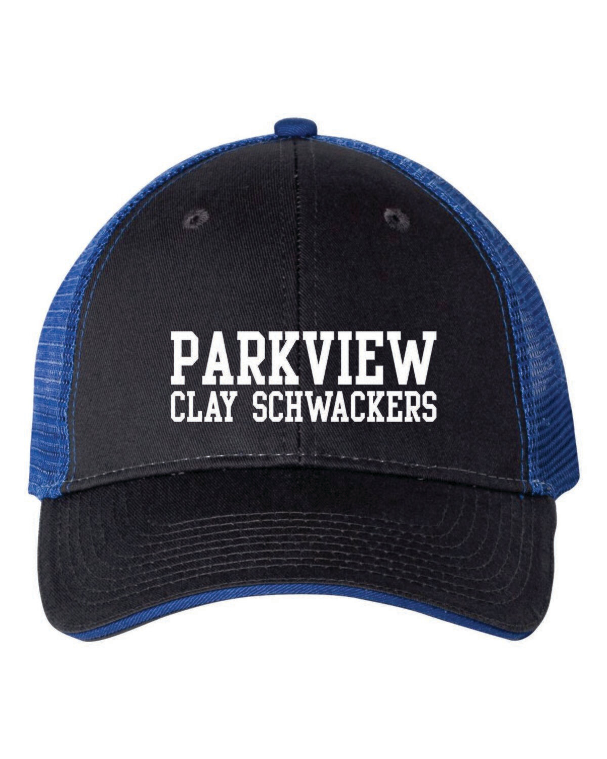 Parkview Clay Schwackers Trucker Cap, Charcoal/Royal