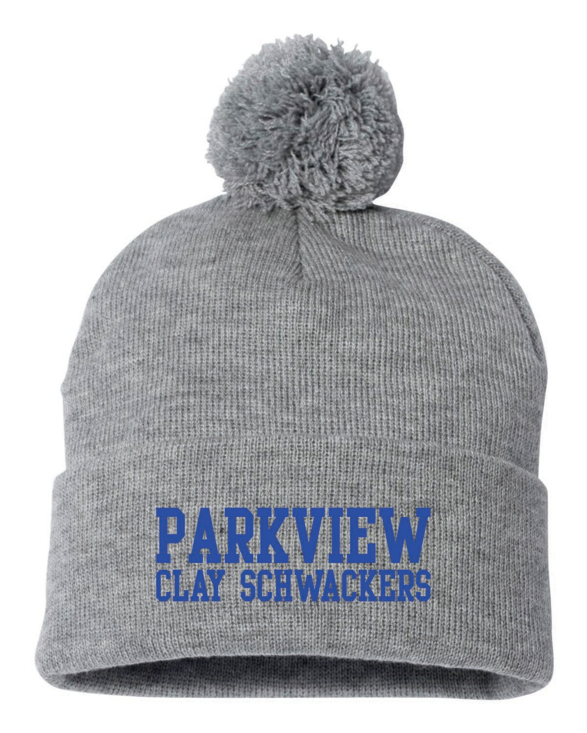 Parkview Clay Schwackers Pom-Pom Beanie, Light Heather Grey
