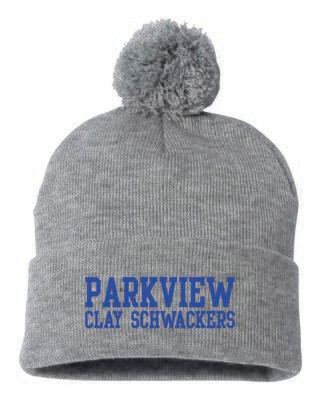 Parkview Clay Schwackers Pom-Pom Beanie, Light Heather Grey