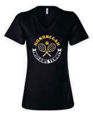 Hononegah Tennis Women's Relaxed V-Neck Tee, 3 Color Options