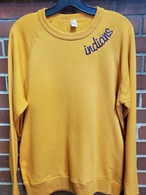 Indians Lightweight French Terry Crewneck Sweatshirt, Embroidered, 3 Colors Available
