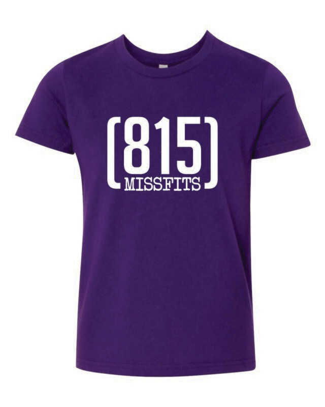 815 Missfits Bella &amp; Canvas Youth Tee, Team Purple