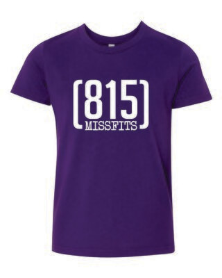 815 Missfits Bella & Canvas Youth Tee, Team Purple