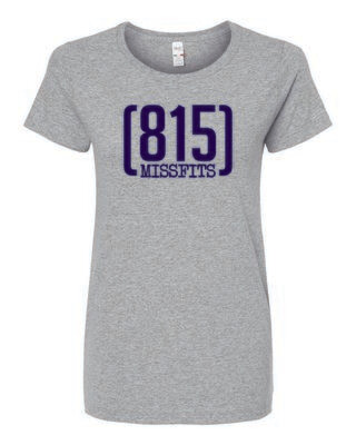 815 Missfits M&O Women's Soft Touch Tee, Athletic Grey