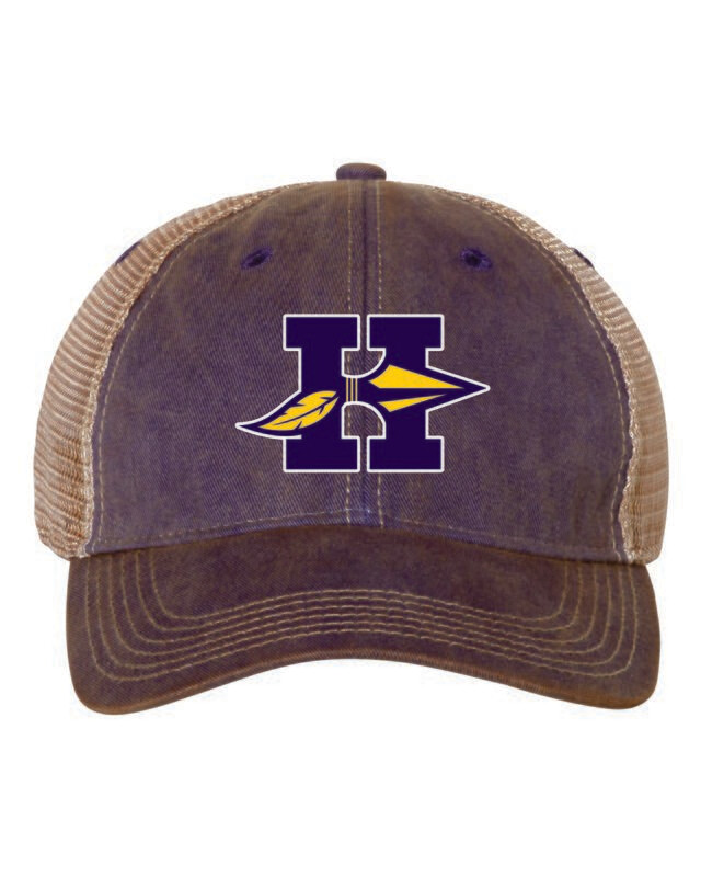 HONONEGAH LEGACY OLD FAVORITE TRUCKER CAP, PURPLE/KHAKI