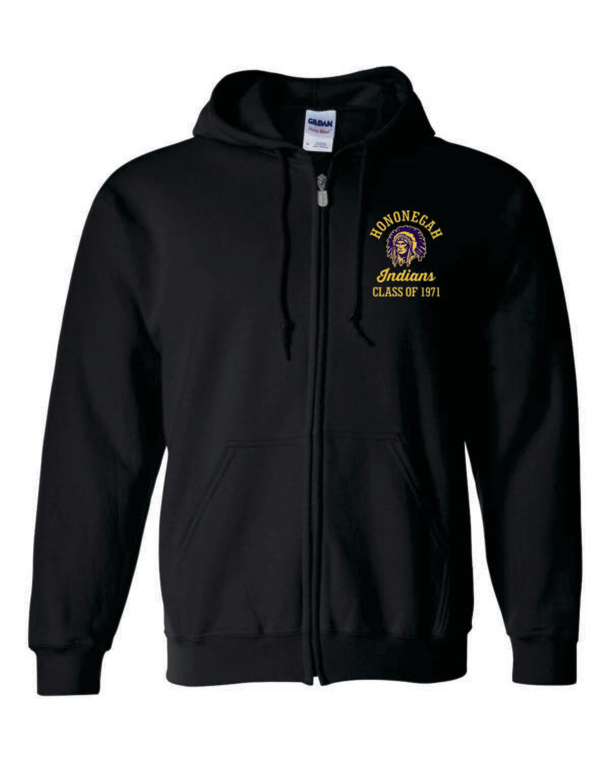 Hononegah Class of 1971 Full-Zip Hooded Sweatshirt, Black