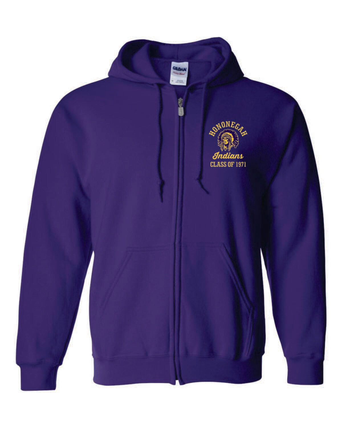 Hononegah Class of 1971 Full-Zip Hooded Sweatshirt, Purple