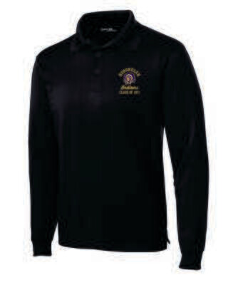 Hononegah Class of 1971 Long Sleeve Polo, Black