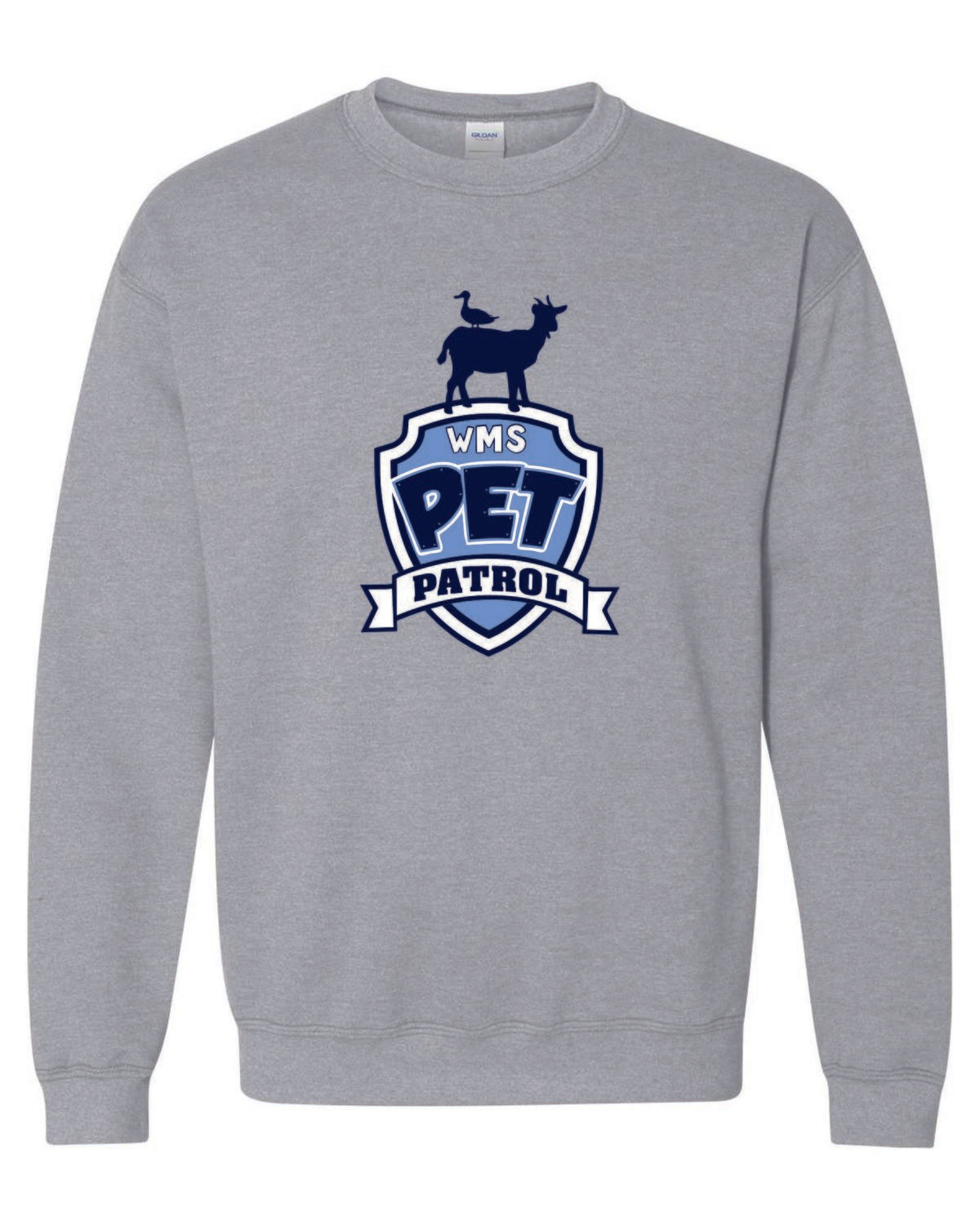WMS PET PATROL CREWNECK SWEATSHIRT, SPORT GREY