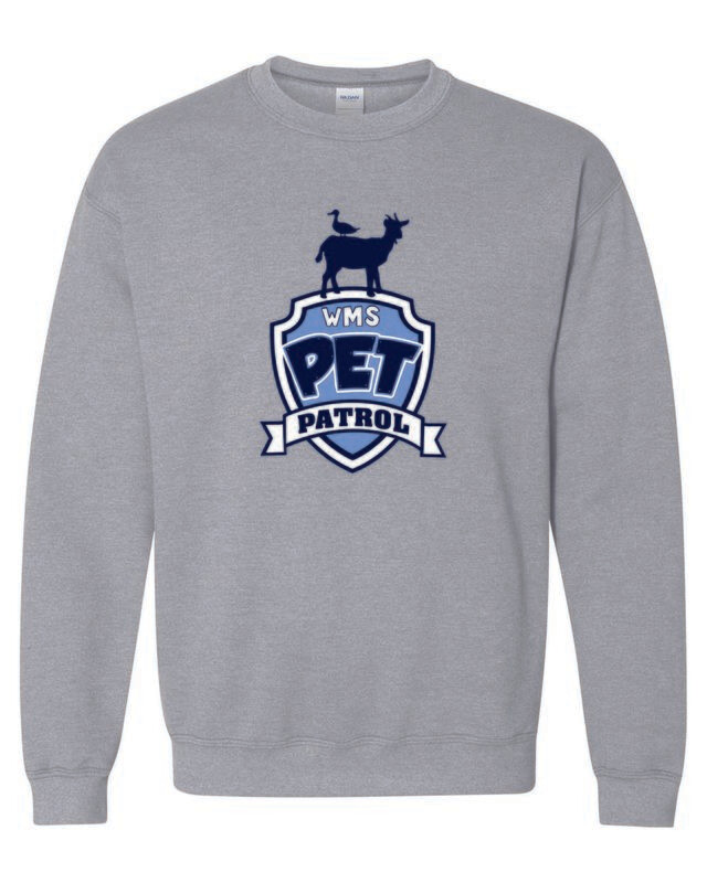 WMS PET PATROL CREWNECK SWEATSHIRT, SPORT GREY