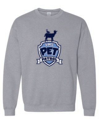 WMS PET PATROL CREWNECK SWEATSHIRT, SPORT GREY