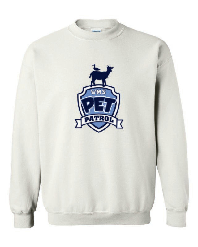 WMS PET PATROL CREWNECK SWEATSHIRT, WHITE