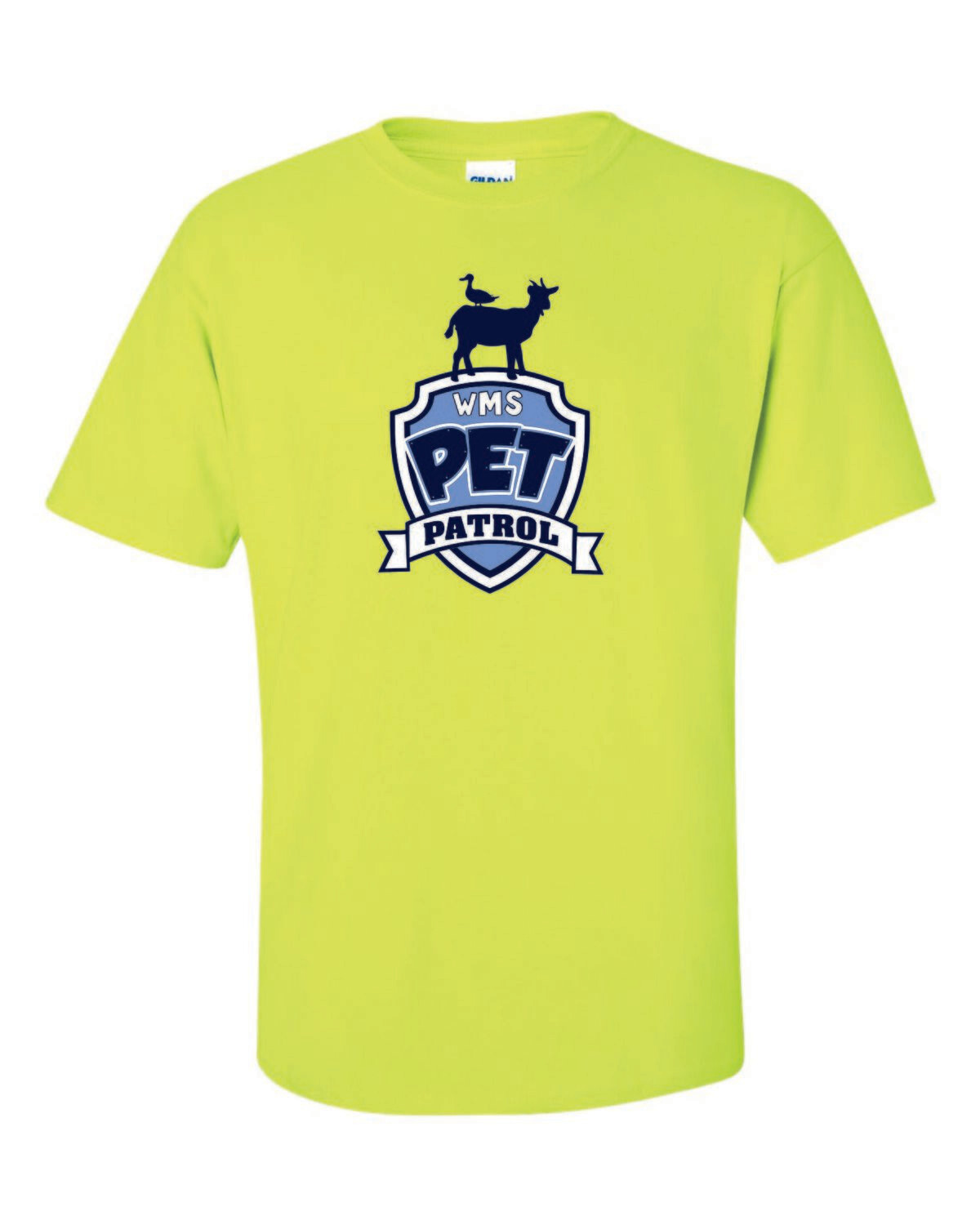 WMS PET PATROL T-SHIRT, SAFETY GREEN