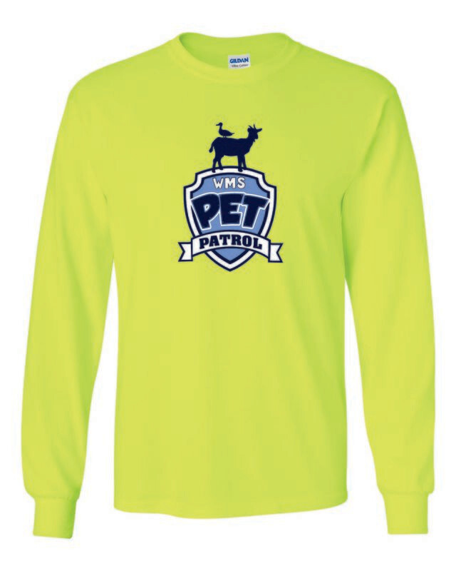 WMS PET PATROL LONG SLEEVE T-SHIRT, SAFETY GREEN