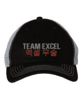TEAM EXCEL MESH-BACK CAP, BLACK/GREY