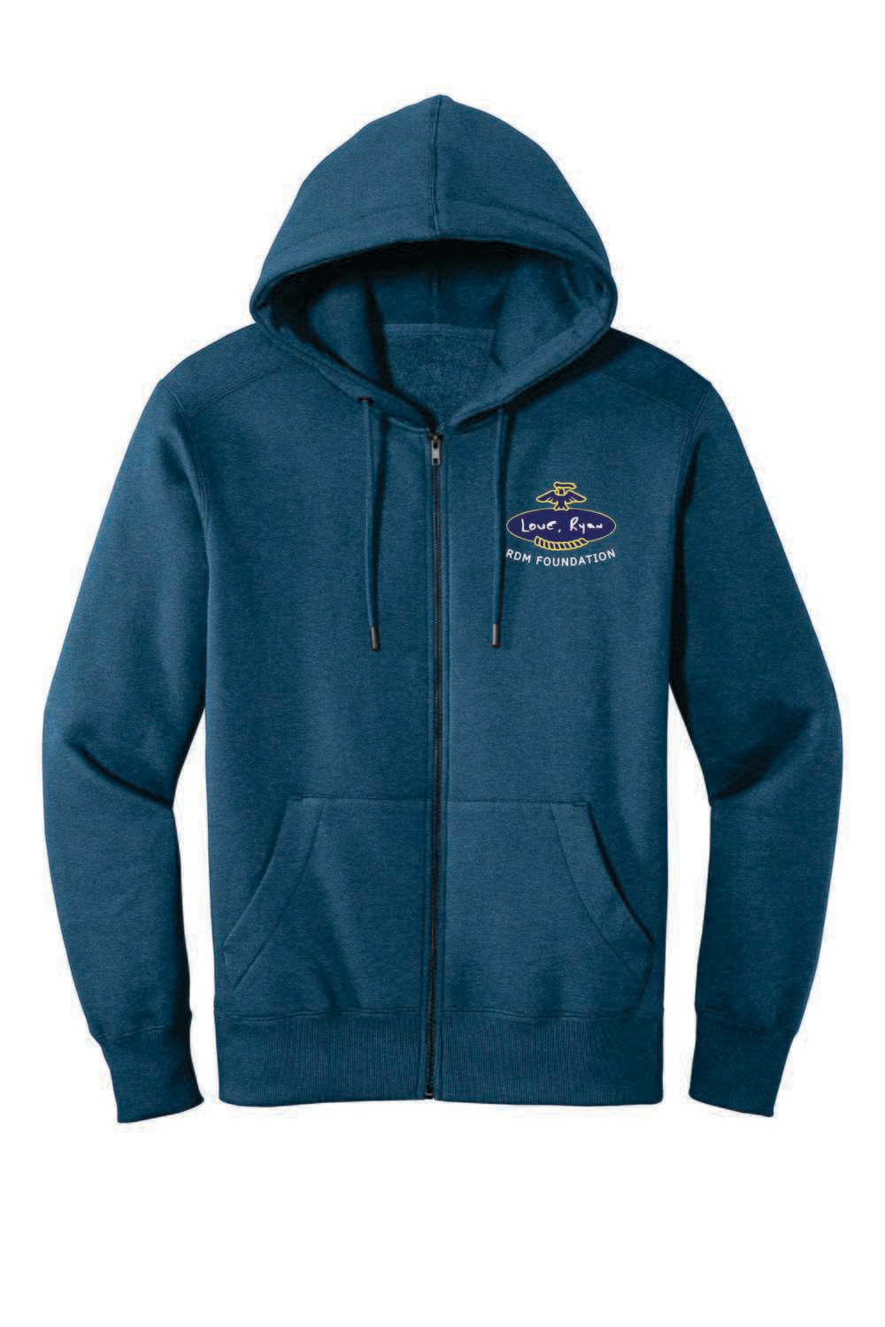 RDM FOUNDATION FULL-ZIP HOODED SWEATSHIRT, HEATHERED BLUE