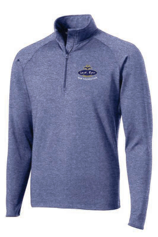 RDM FOUNDATION STRETCH 1/4-ZIP PULLOVER, HEATHER NAVY