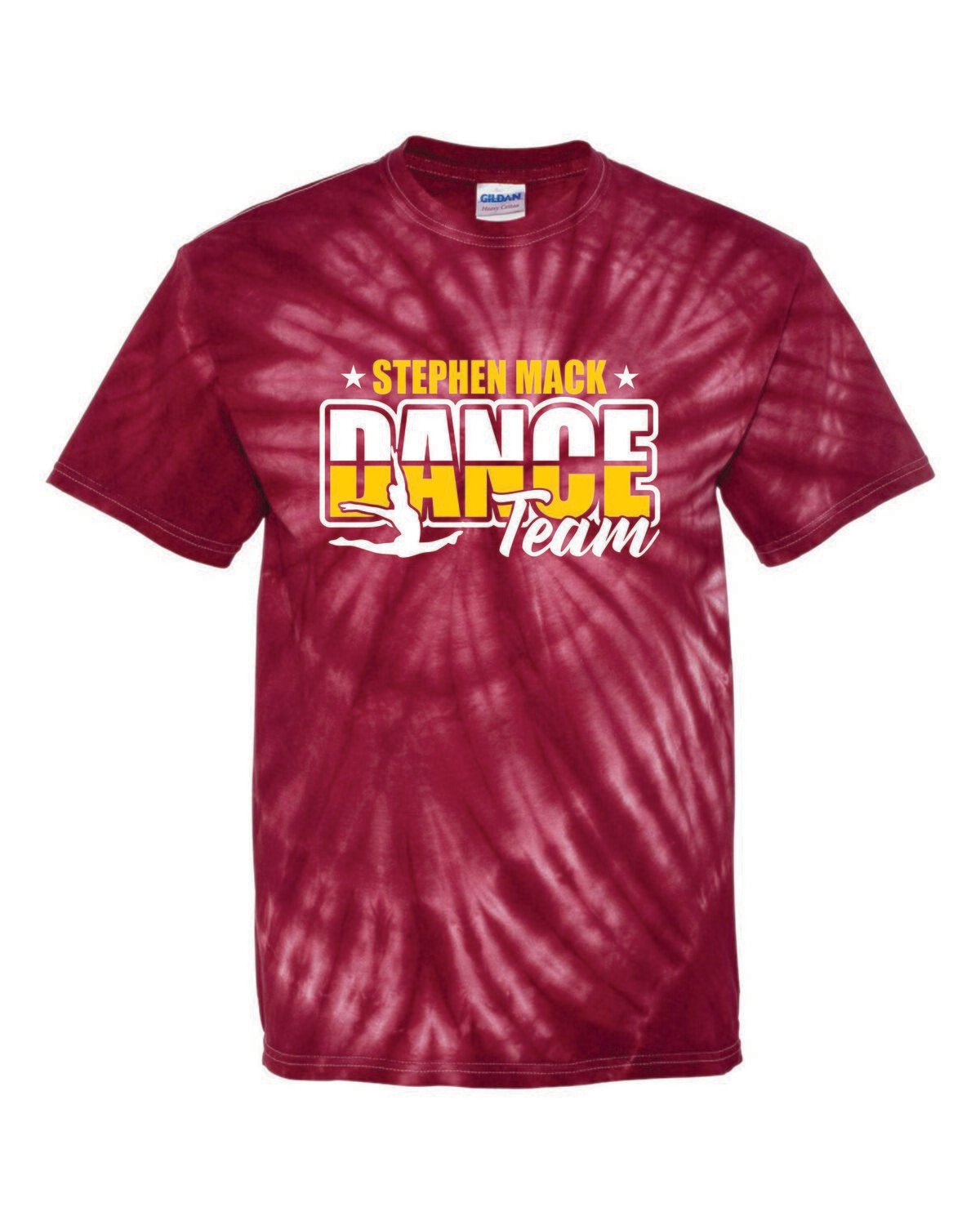 STEPHEN MACK DANCE TEAM TIE DYE T-SHIRT, MAROON