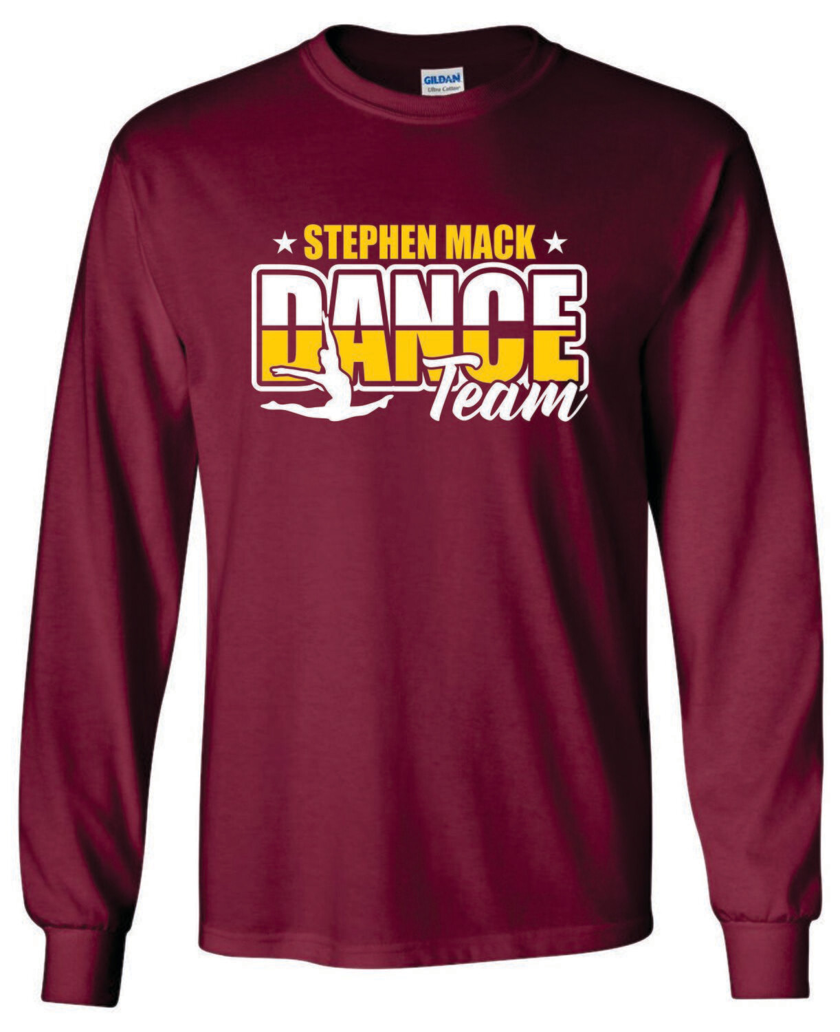 STEPHEN MACK DANCE TEAM LONG SLEEVE T-SHIRT, MAROON