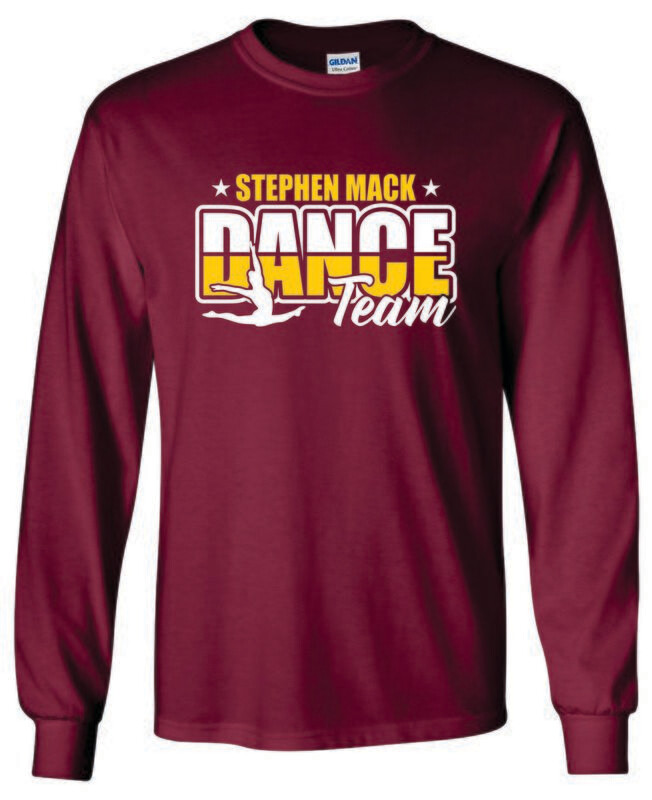 STEPHEN MACK DANCE TEAM LONG SLEEVE T-SHIRT, MAROON