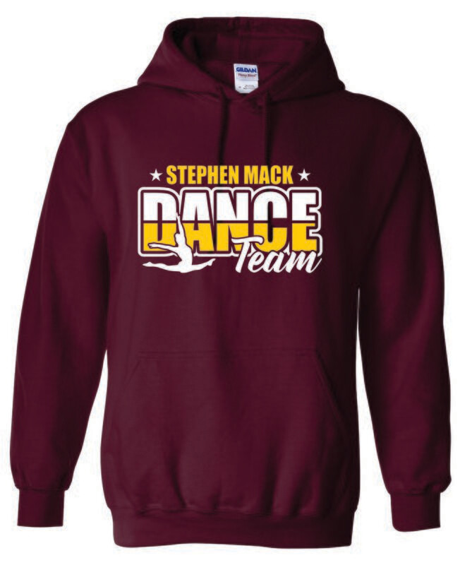 STEPHEN MACK DANCE TEAM HOODED SWEATSHIRT, MAROON