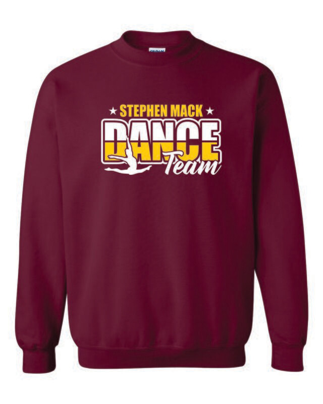 STEPHEN MACK DANCE TEAM CREWNECK SWEATSHIRT, MAROON