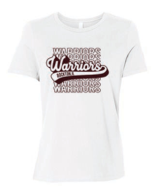 WARRIORS WOMEN'S RELAXED JERSEY TEE, WHITE
