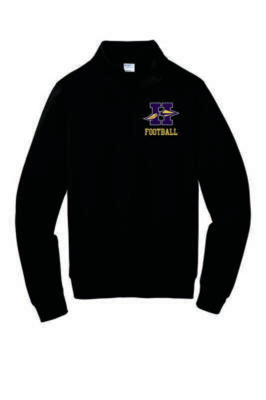 HONONEGAH FOOTBALL 1/4 ZIP SWEATSHIRT, BLACK