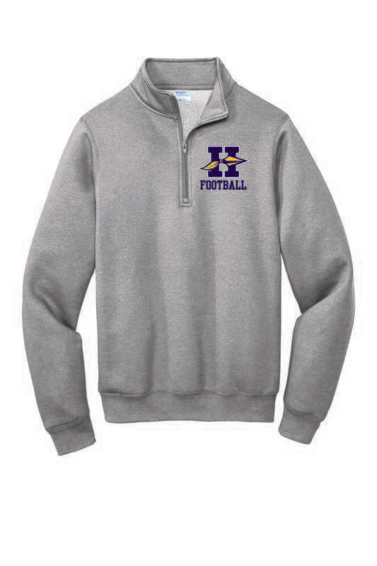 HONONEGAH FOOTBALL 1/4 ZIP SWEATSHIRT, ATHLETIC GREY