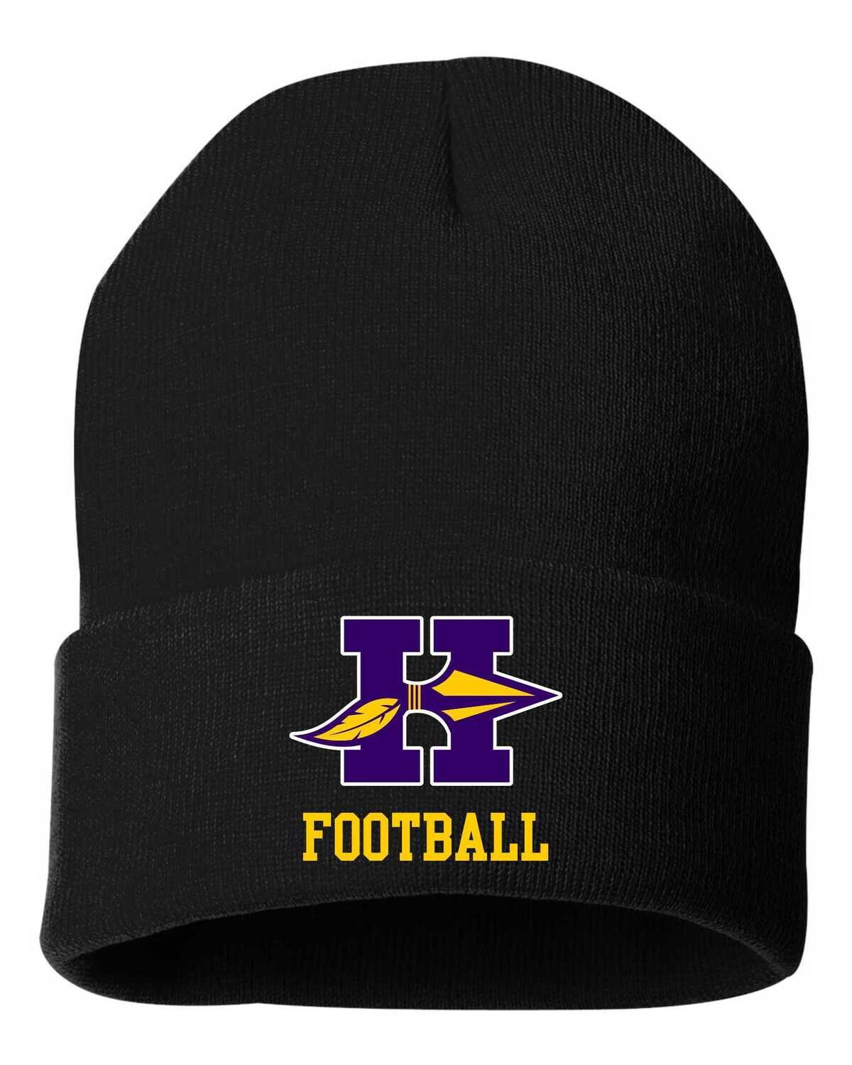 HONONEGAH FOOTBALL CUFFED BEANIE, BLACK