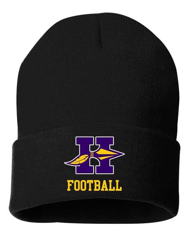 HONONEGAH FOOTBALL CUFFED BEANIE, BLACK