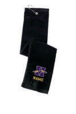Hononegah Golf Towel, Black, Embroidered