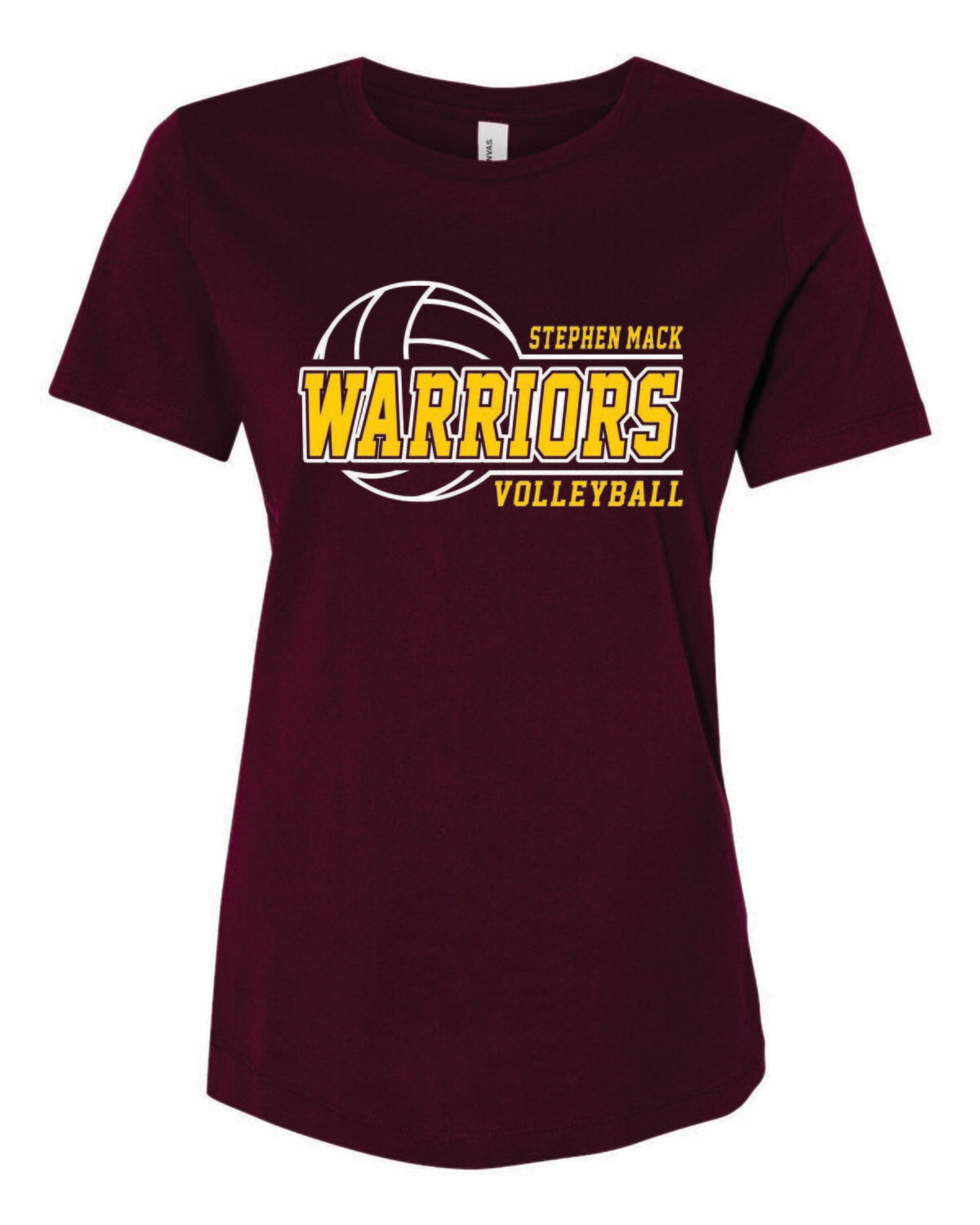STEPHEN MACK VOLLEYBALL WOMEN&#39;S RELAXED JERSEY TEE, MAROON