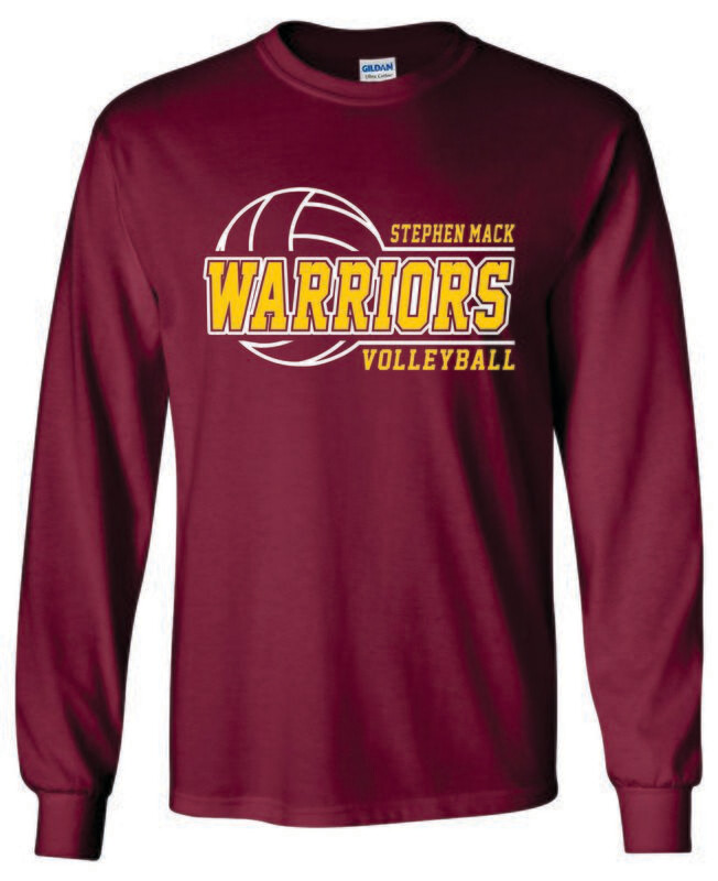 STEPHEN MACK VOLLEYBALL LONG SLEEVE T-SHIRT, MAROON