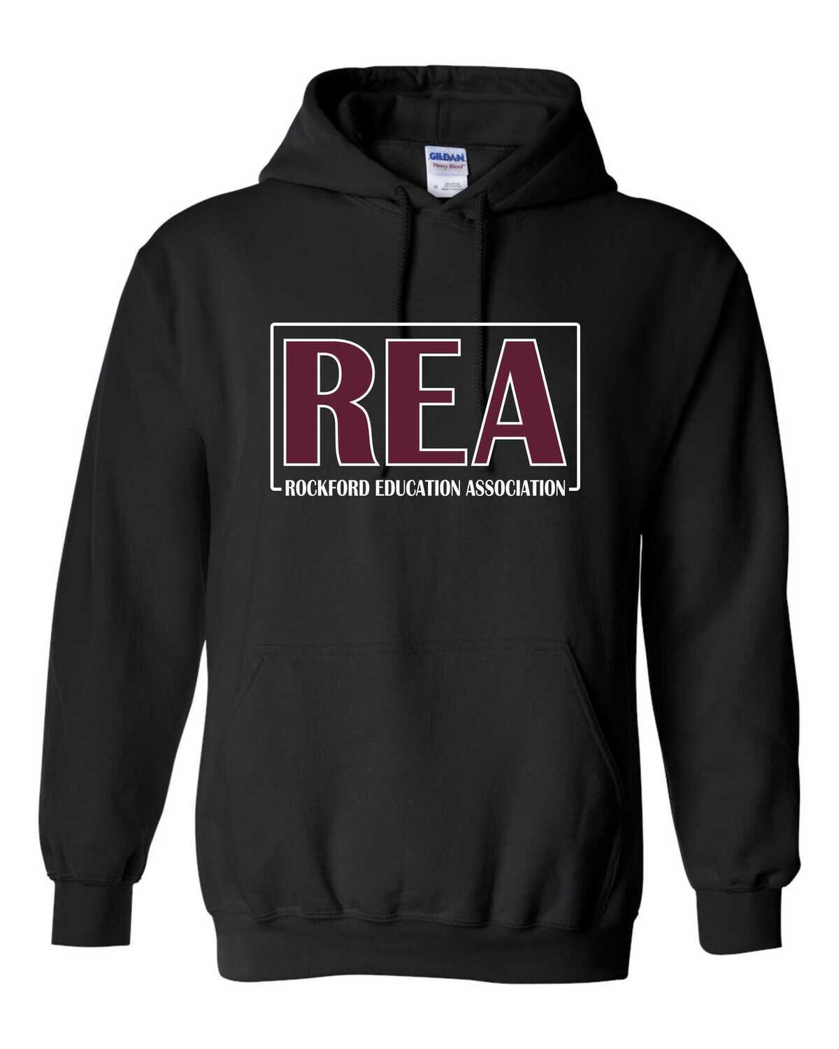 Rockford Education Association Hooded Sweatshirt, Black, GLITTER LOGO