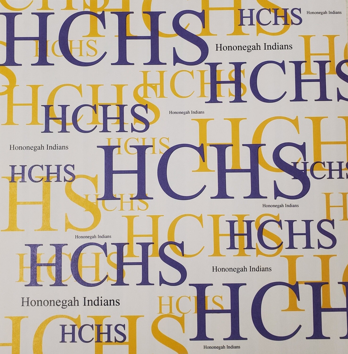 Hononegah Scrapbook Paper, Double-Sided, HCHS/Stripes, Purple & Gold