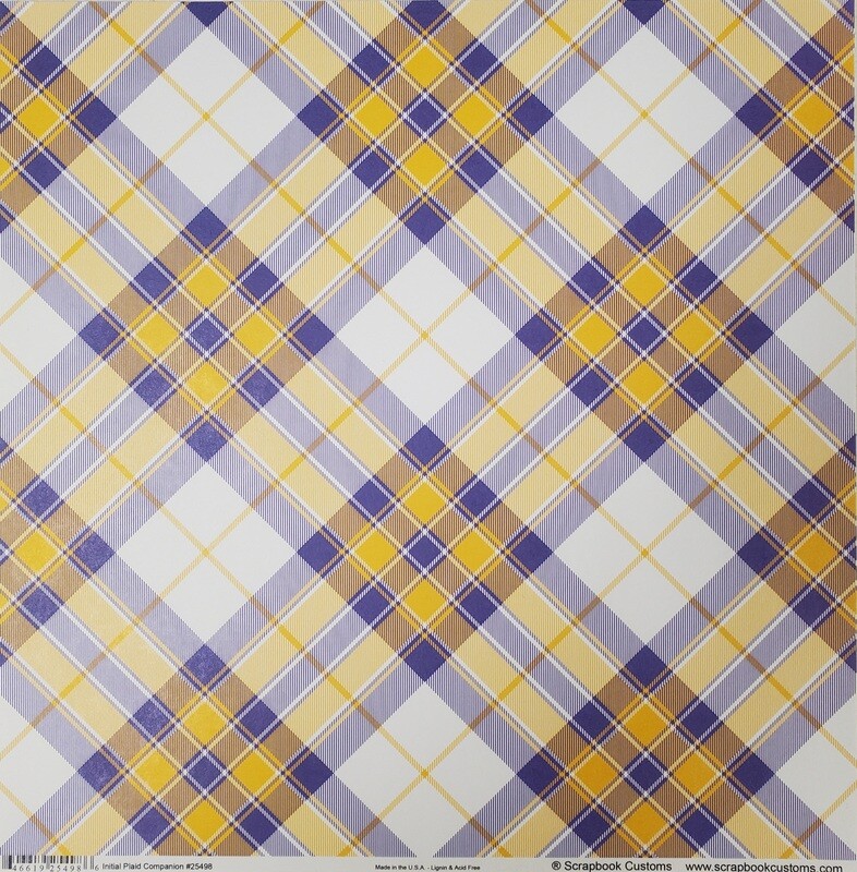 Hononegah Scrapbook Paper, Plaid, Purple &amp; Gold