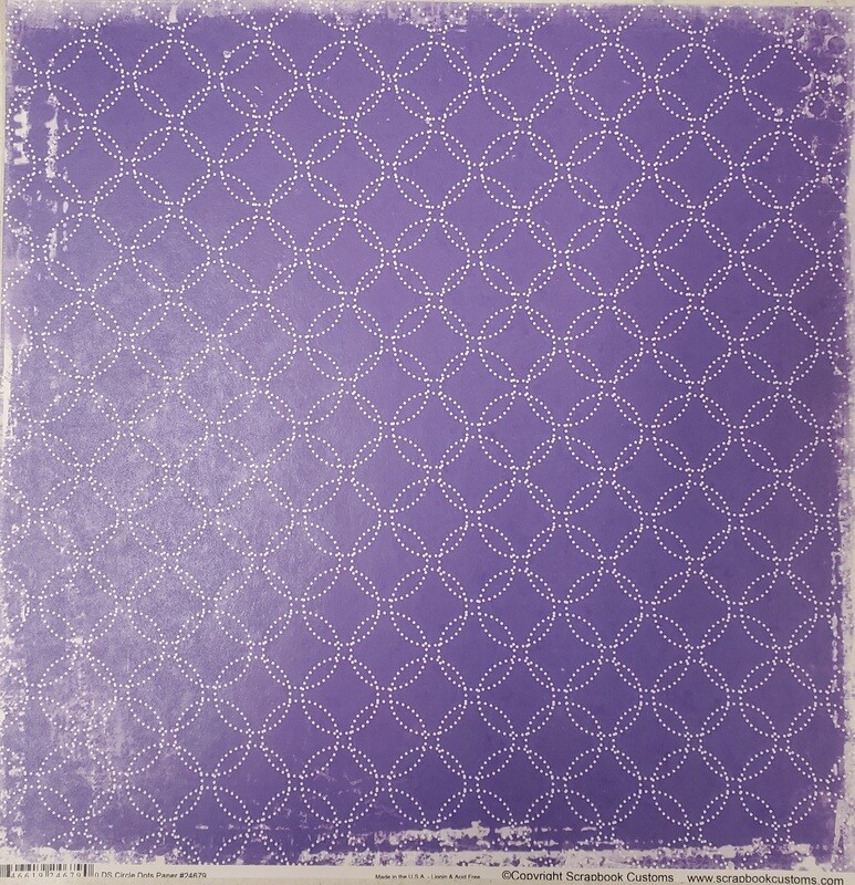 Hononegah Scrapbook Paper, Double-Sided, Circle Dots, Purple/Gold