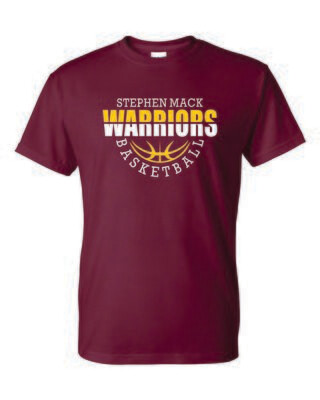 STEPHEN MACK BASKETBALL T-SHIRT, MAROON