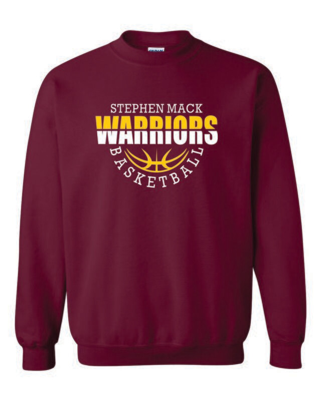 STEPHEN MACK BASKETBALL CREWNECK SWEATSHIRT, MAROON